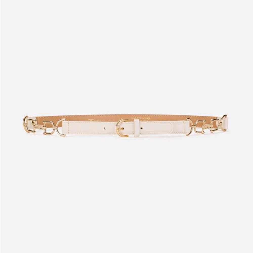 Chic White and Gold Women's Belt